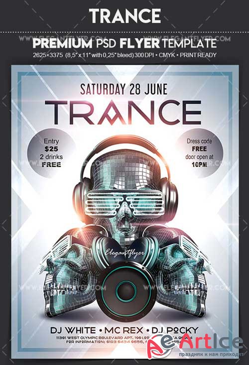 Trance V3 2018 Flyer PSD Template