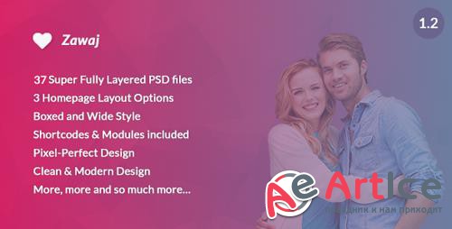 ThemeForest - Zawaj v1.2 - Dating PSD Template - 9728997