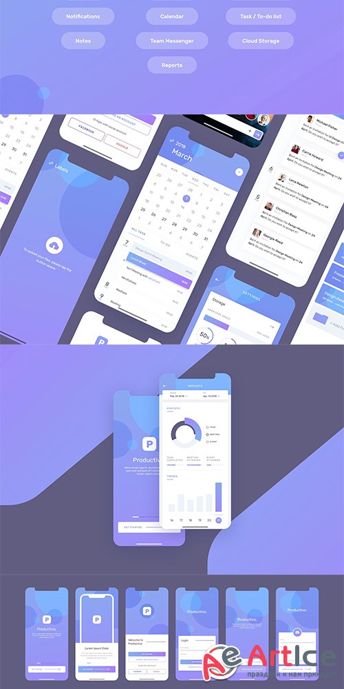 Productivo Mobile UI Kit - CM 2481274