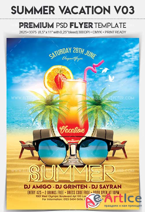 Summer Vacation V03 2018 Flyer PSD Template