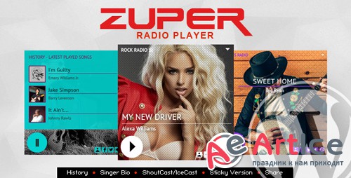 CodeCanyon - Zuper v1.4.3 - Shoutcast and Icecast Radio Player With History - WordPress Plugin - 21094130
