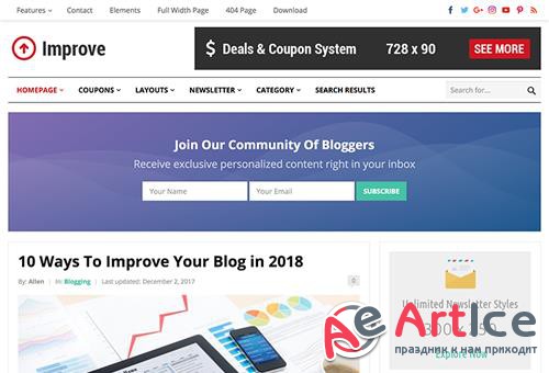 HappyThemes - Improve Pro v1.4 - WordPress Blog & Coupon Theme