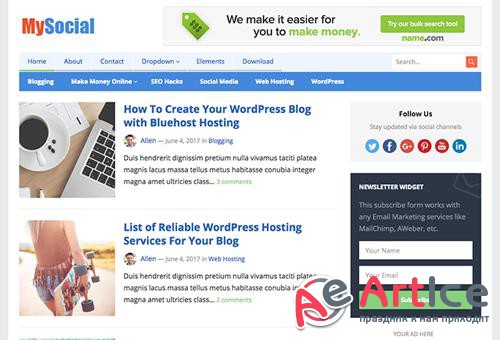 HappyThemes - MySocial Pro v1.4 - WordPress Blog Theme