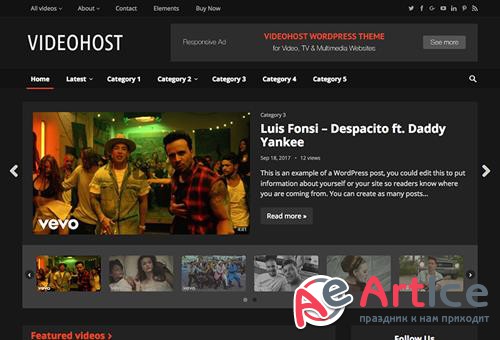 HappyThemes - VideoHost Pro v1.5 - WordPress Video Theme