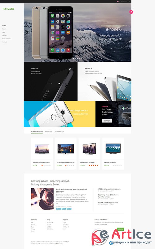 JoomlArt - JA Techzone v1.0.6 - Responsive Joomla 3 template for Tech Store