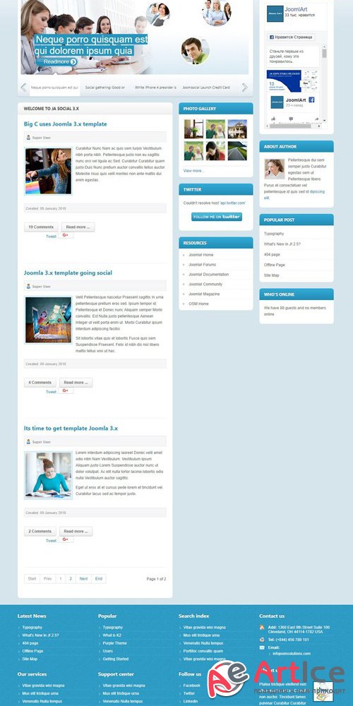 JoomlArt - JA Social v1.1.7 - Responsive Joomla Template