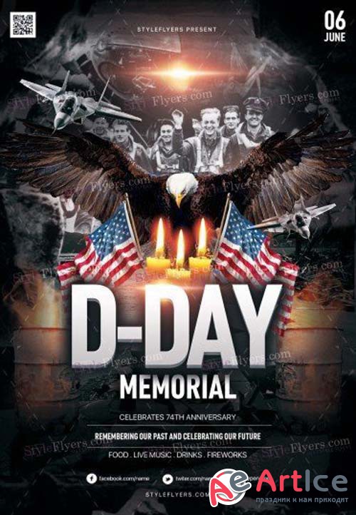 D-Day Memorial  V1 2018 PSD Flyer Template