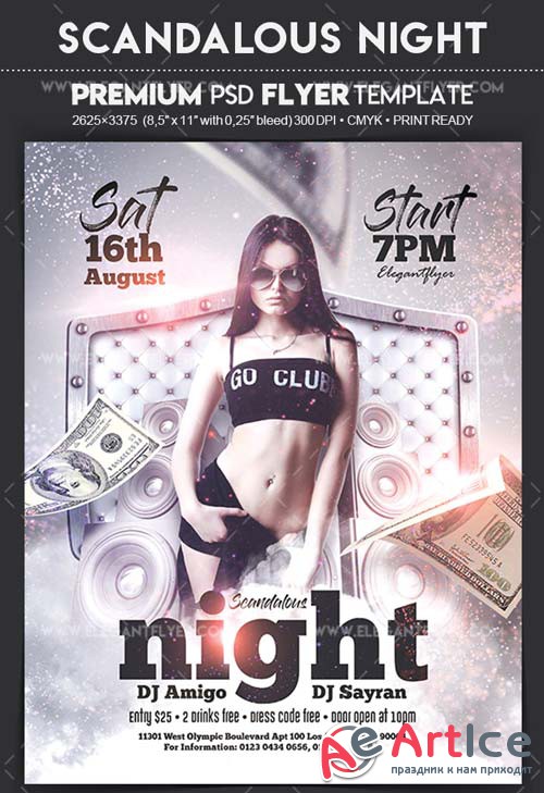 Scandalous Night V1 2018 Flyer PSD Template