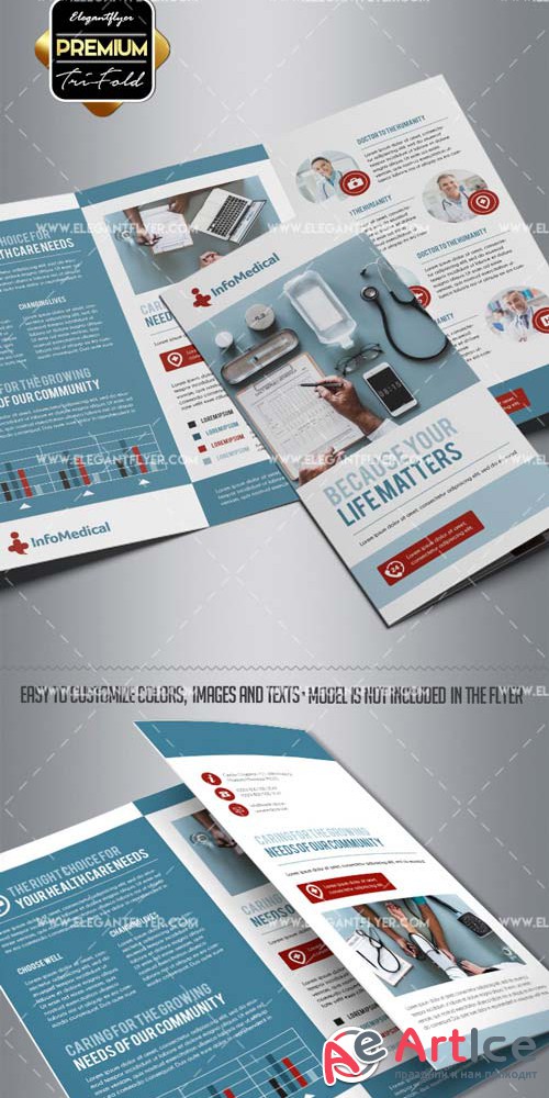 Medicine V7 2018 Tri-Fold Brochure PSD Template