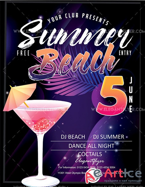 Summer Beach V10 2018 Flyer PSD Template