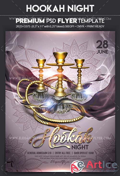 Hookah Night V6 2018 Flyer PSD Template