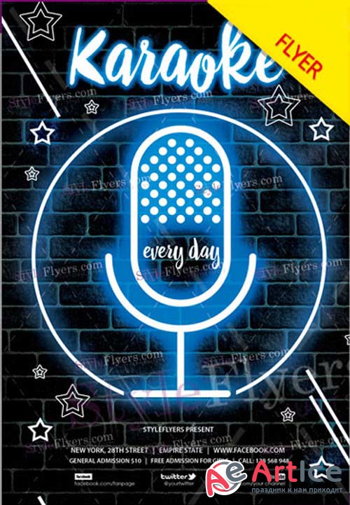 Karaoke V22 2018 Flyer PSD Template