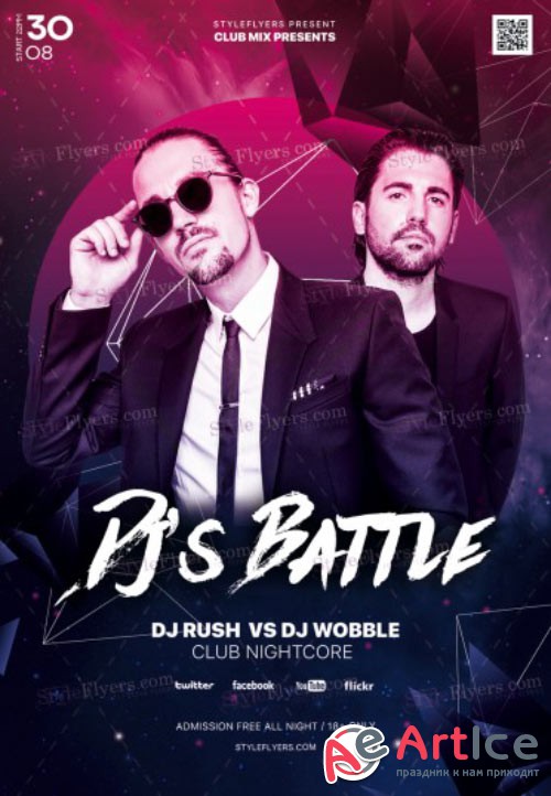 Djs Battle V8 2018 PSD Flyer Template