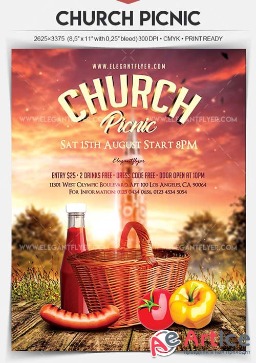 Church Picnic V8 2018 Flyer PSD Template