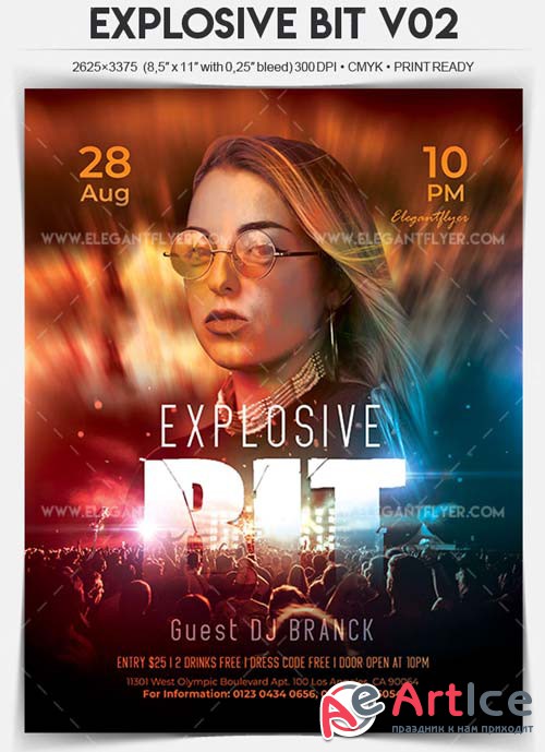 Explosive Bit V02 2018 Flyer PSD Template