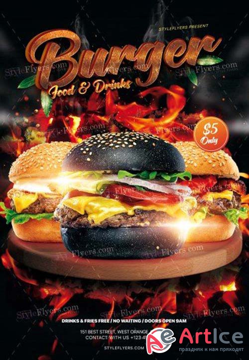 Burger V9 2018 PSD Flyer Template