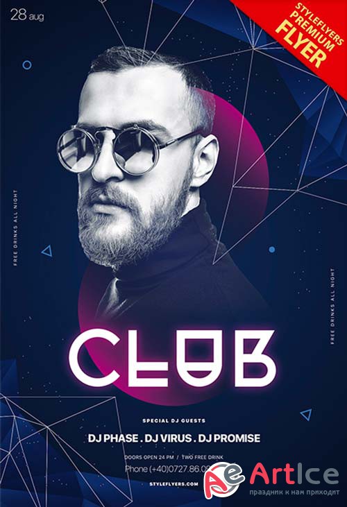 Club V22 2018 PSD Flyer Template