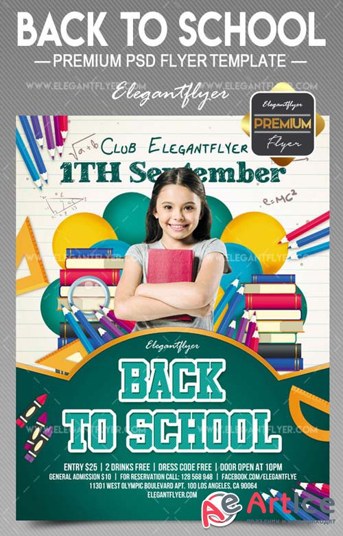 Back to School V9 2018 Flyer PSD Template