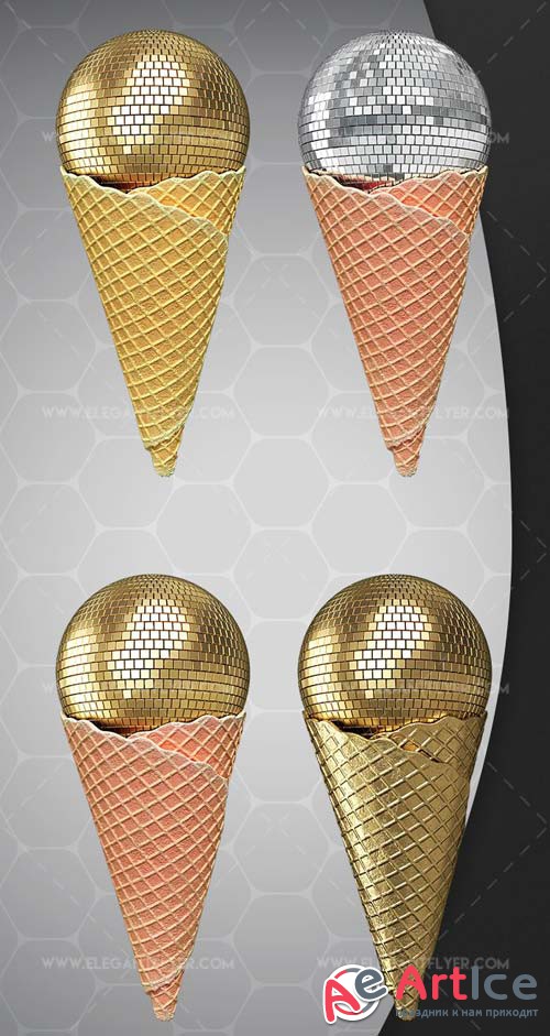 Disco Ice Cream V1 2018 Premium 3d Render Templates