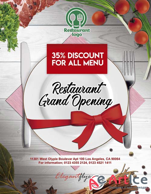 Restaurant opening V1 2018 Flyer PSD Template