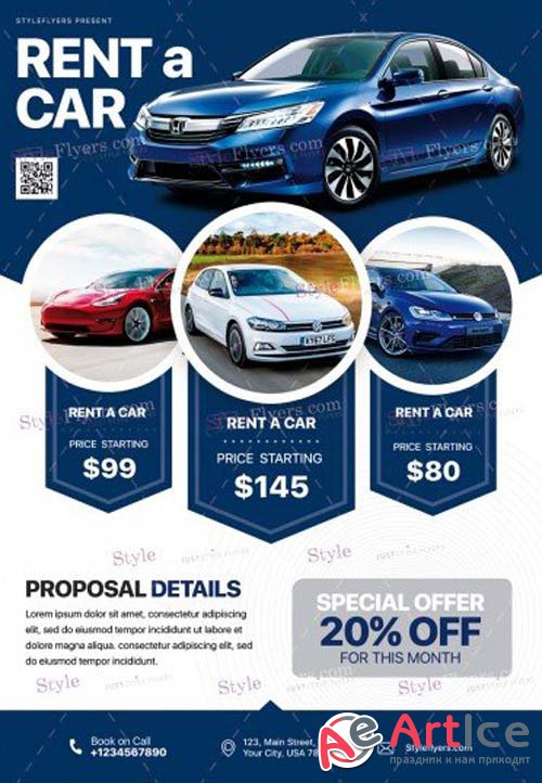 Rent A Car V10 2018 PSD Flyer Template