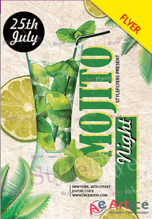 Mojito Night V5 2018 Flyer PSD