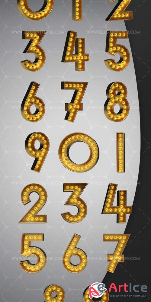 Light Bulb Numbers V1 2018 3d Render Templates