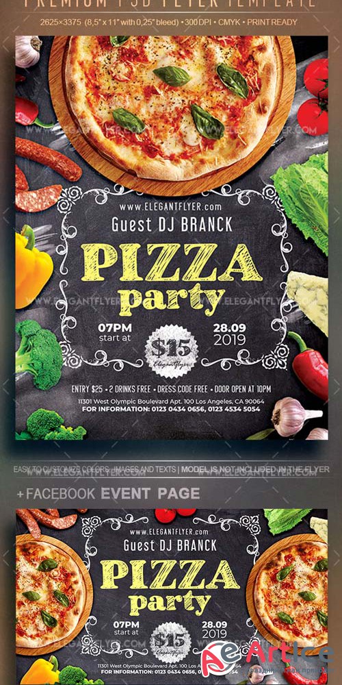 Pizza Party V15 2018 Flyer PSD Template