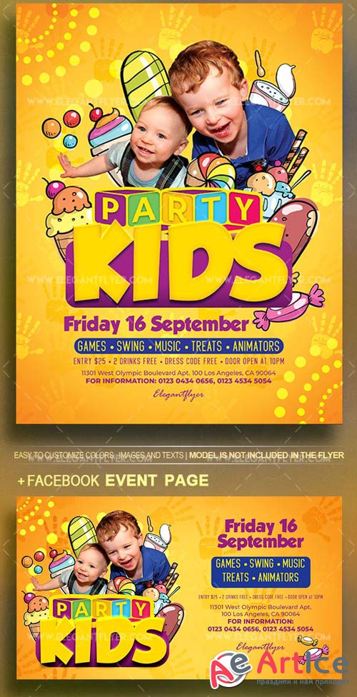 Kids Party V19 2018 Flyer PSD Template