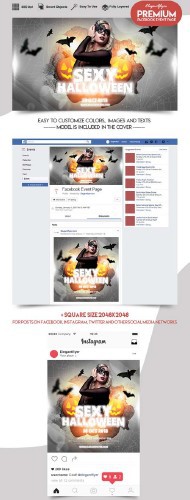 Sexy Halloween V12 2018 Facebook Event + Instagram template