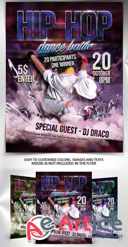 Hip-Hop dance battle V1 2018 Flyer PSD Template