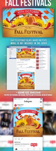 Fall Festivals V14 2018 Facebook Event + Instagram template