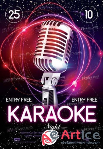 Karaoke Night V49 2018 PSD Flyer Template