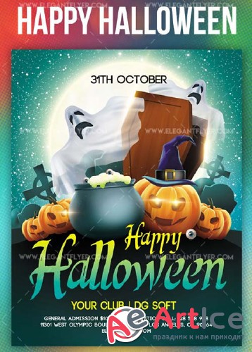 Happy Halloween V34 2018 Flyer PSD Template + Instagram template