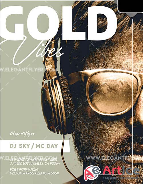 Golden Vibes V1 2018 PSD Flyer