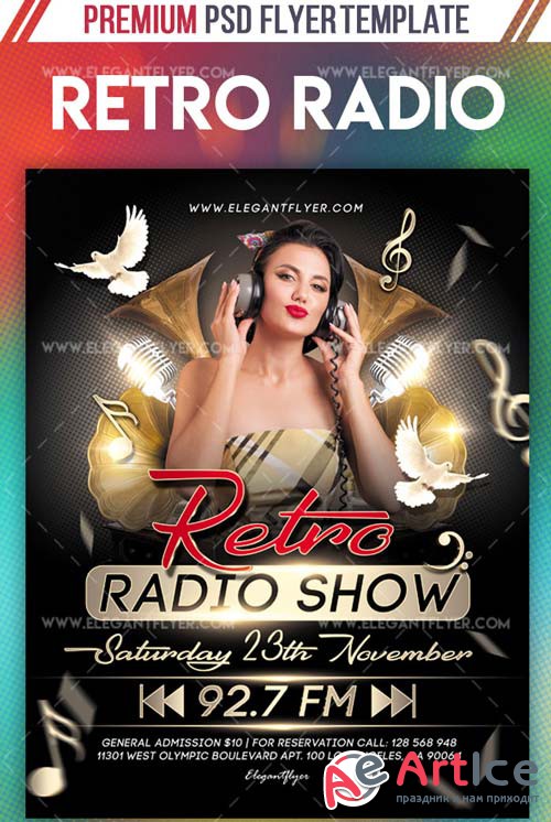 Retro Radio Show V1 2018 Flyer PSD Template