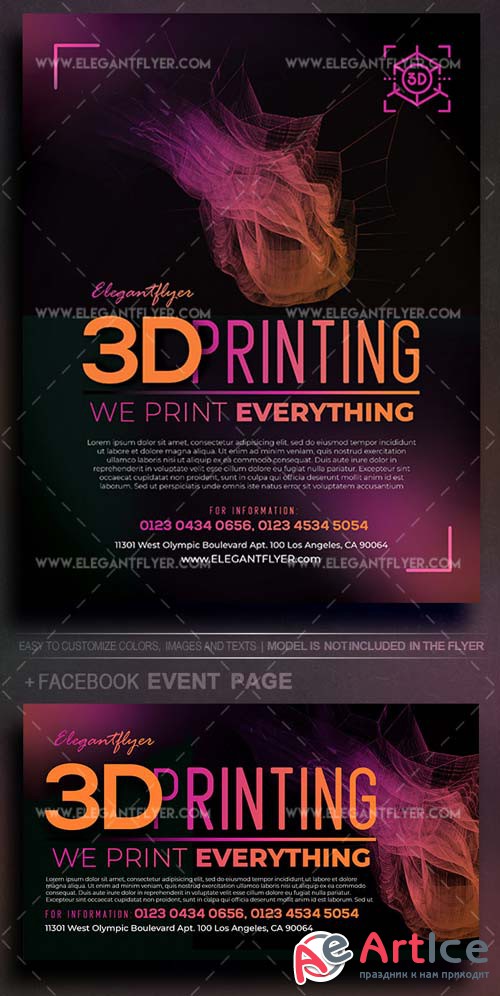 3D Printing V1 2018 Flyer PSD Template