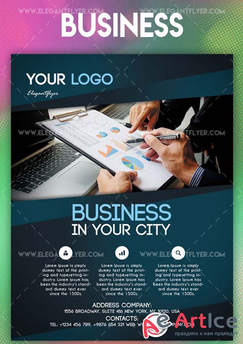 Business V51 2018 Flyer PSD Template + Instagram template