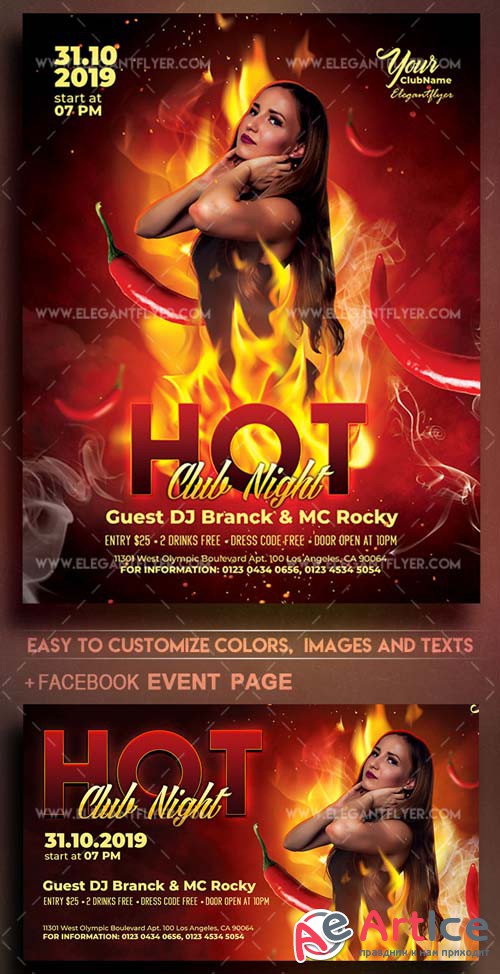 Hot Club Night V12 2018 Flyer PSD Template