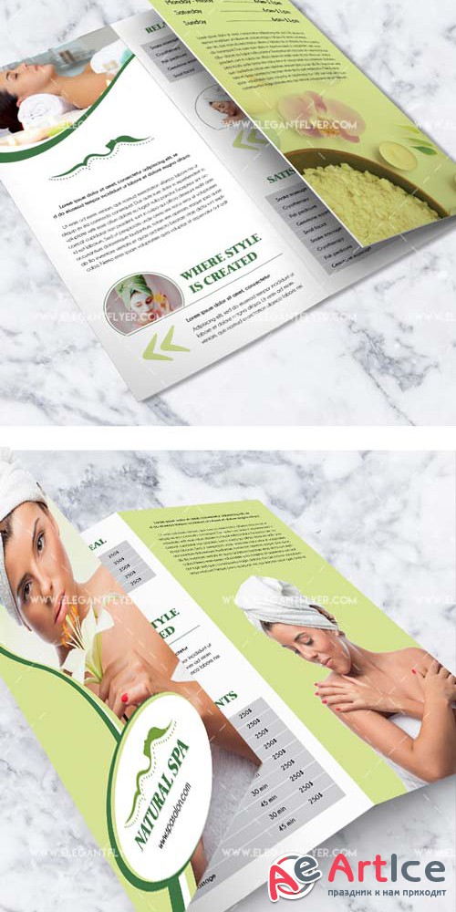 Spa V7 2018 Tri-Fold Brochure PSD Template