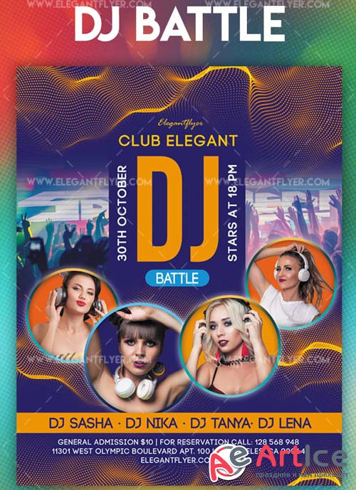 DJ Battle V11 2018 Flyer PSD Template