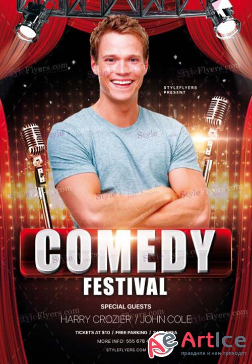 Comedy Festival V8 2018 PSD Flyer Template