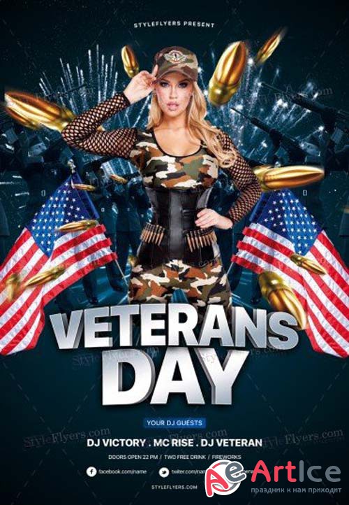 Veterans Day V19 2018 PSD Flyer Template