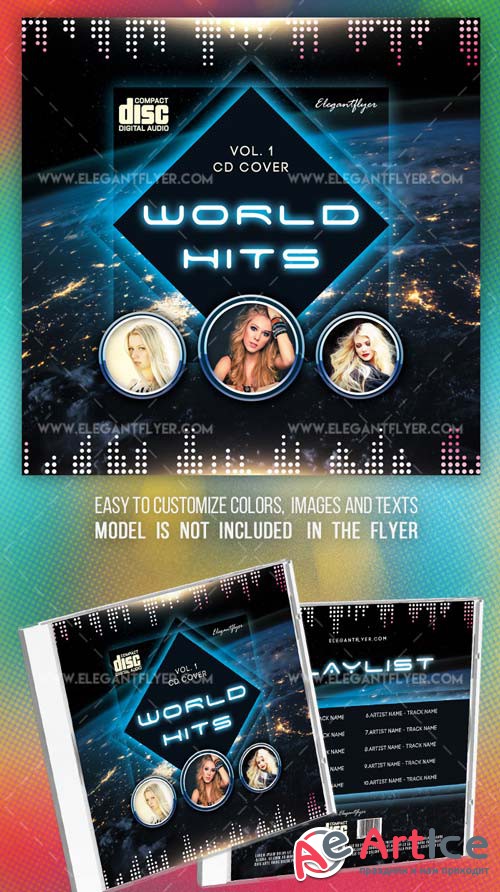 World Hits V2 2018  PSD CD Cover Template