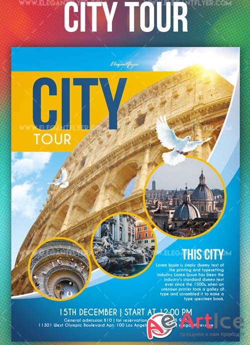 City Tour V1 2018 Flyer PSD Template + Instagram template