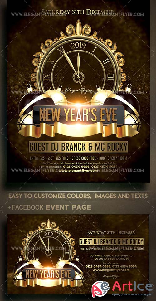 New Years Eve V14 2018 Flyer PSD Template