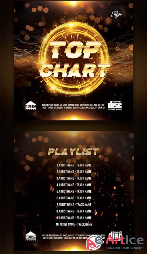 Top Chart V1 2018 PSD Premium CD Cover Template