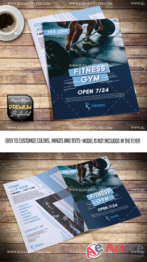 Sport Club V1 2018 Bi-Fold Premium PSD Brochure Template