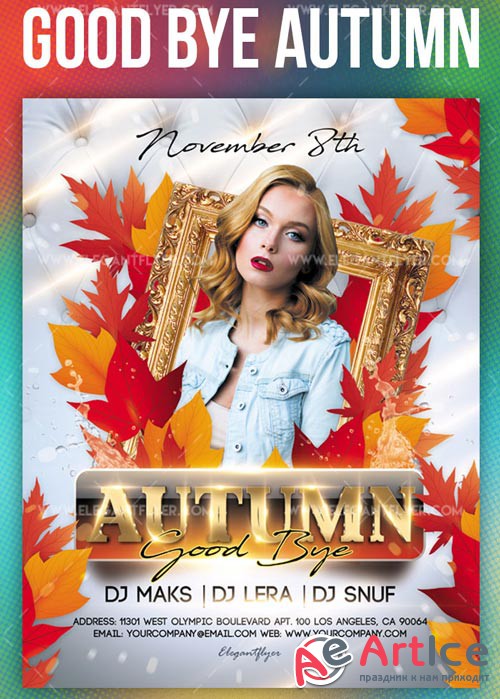 Good Bye Autumn V1 2018 Flyer PSD Template + Instagram template