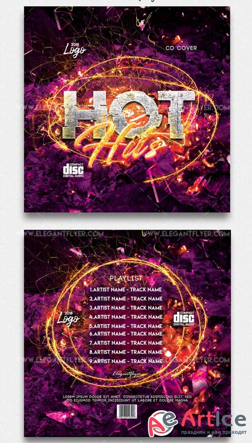 Hot Hits V10 2018 Premium CD Cover Template in PSD